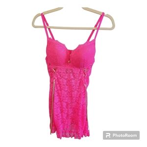 NWOT Candy Couture Hot Pink Lace Lingere
